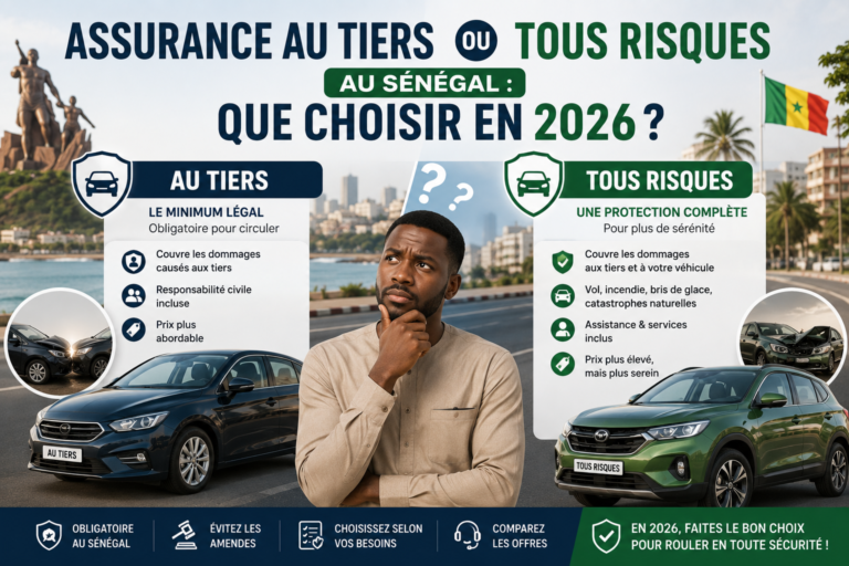 Assurance au tiers ou tous risques au Sénégal : que choisir en 2026 ?